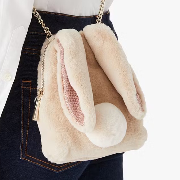 kate spade Handbags - KATE SPADE BUNBUN 3D Bunny Crossbody Bag Faux Fur New With Tags